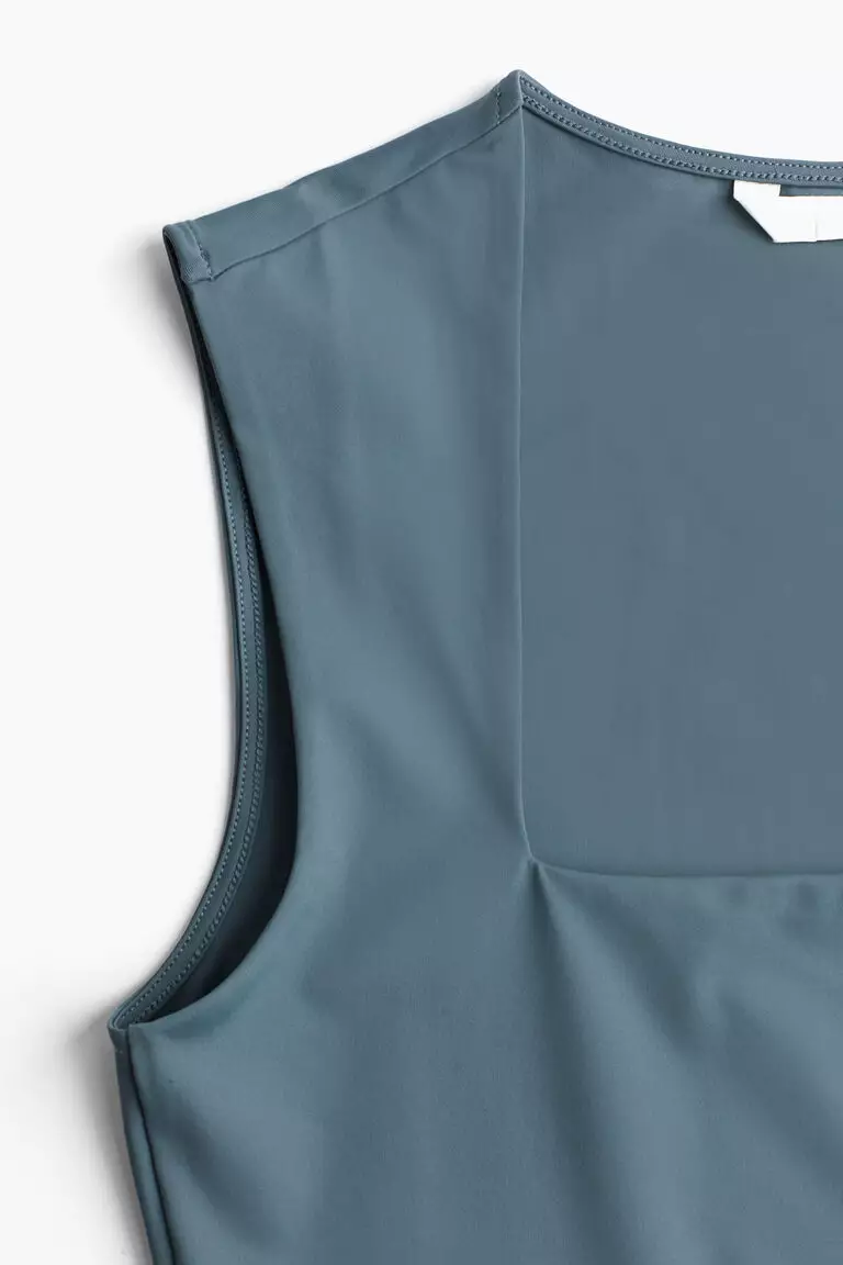Square-neck jersey top