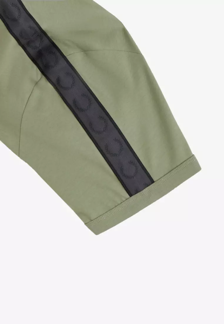 Fred Perry M4613 Contrast Tape Ringer T-Shirt (Olive / Anchor Grey)
