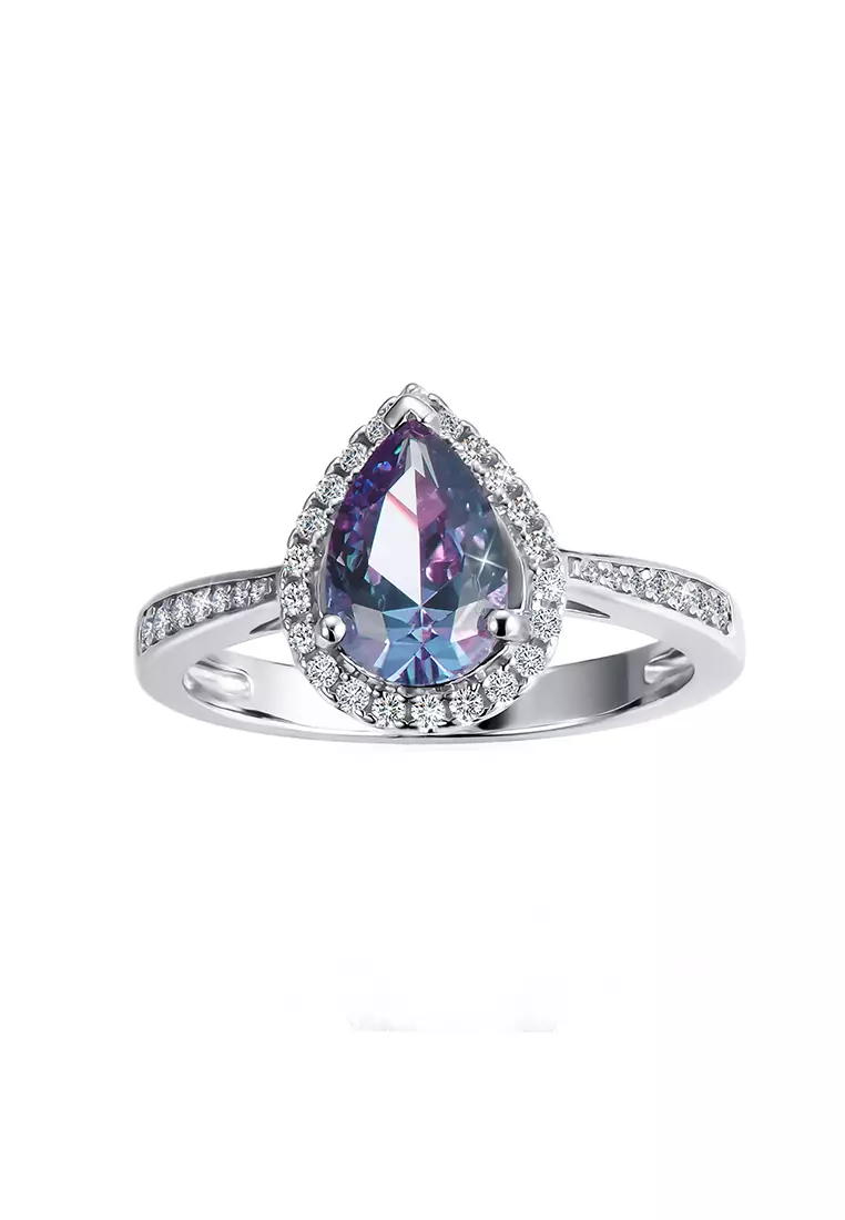 [ Alexandrite Collection ] Teardrop Alexandrite Ring WG - Cincin by Her Jewellery