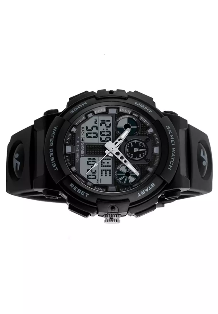 Jam Tangan Analog Digital Pria Waterproof 50m Strap Tali Material Silicon Transparent Resin Mirror KO99 ORIGINAL