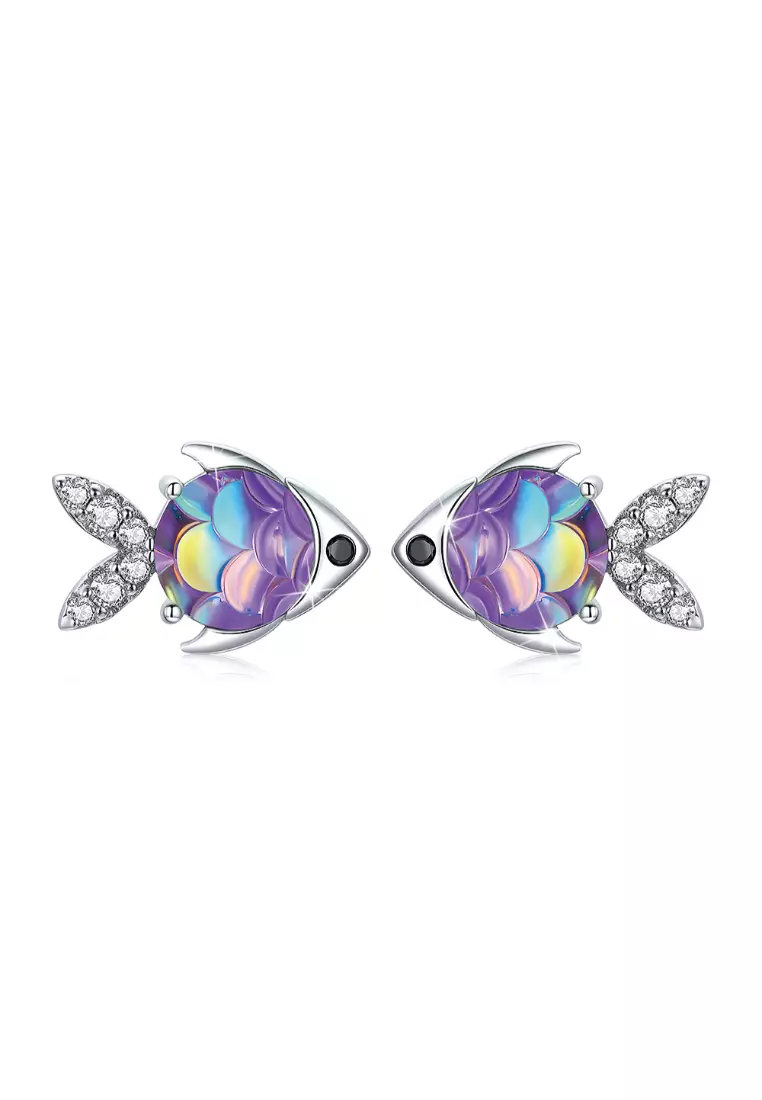 Purple discount stud earrings