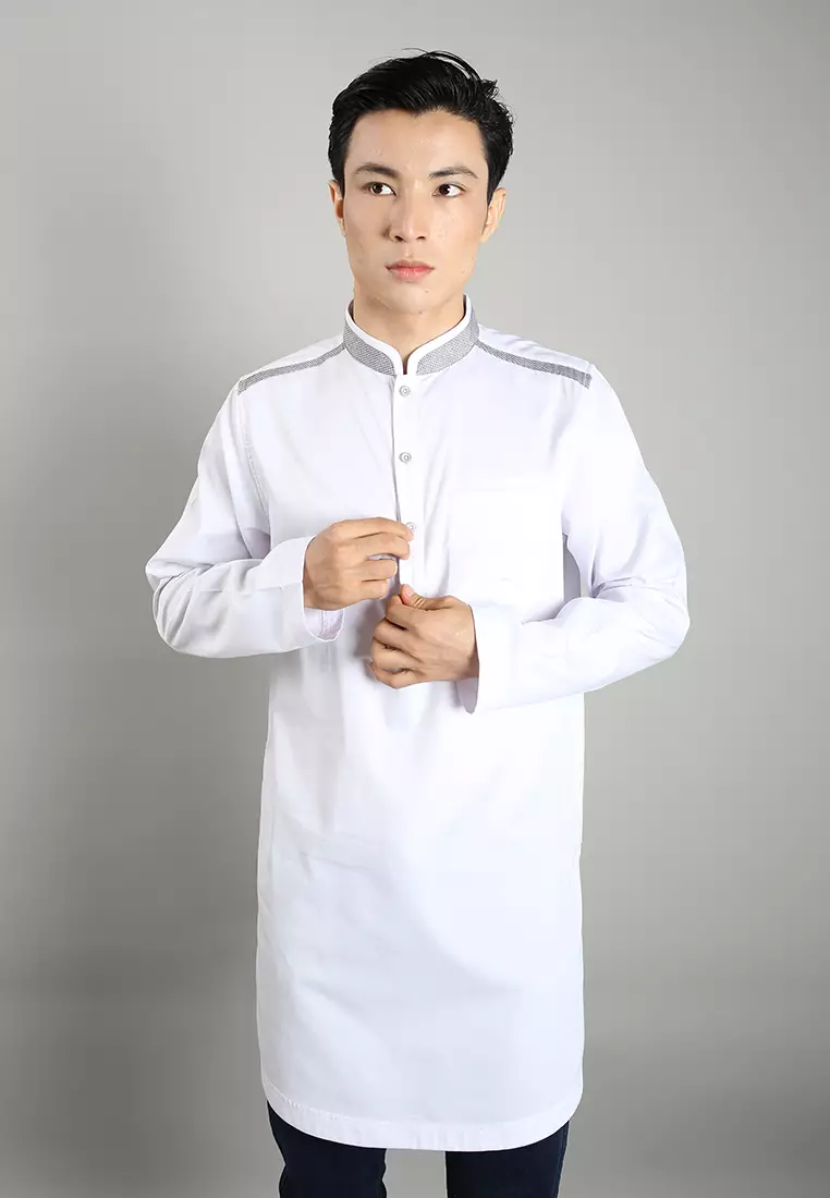LGS - Baju Koko Kurta - Lengan Panjang - Regular Fit - Putih - CSH.285.S1140K.377.C-L/S