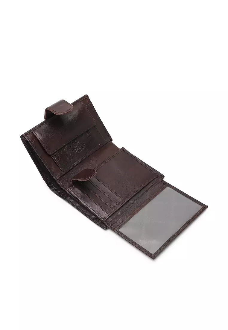 Genuine Leather RFID Wallet - Brown
