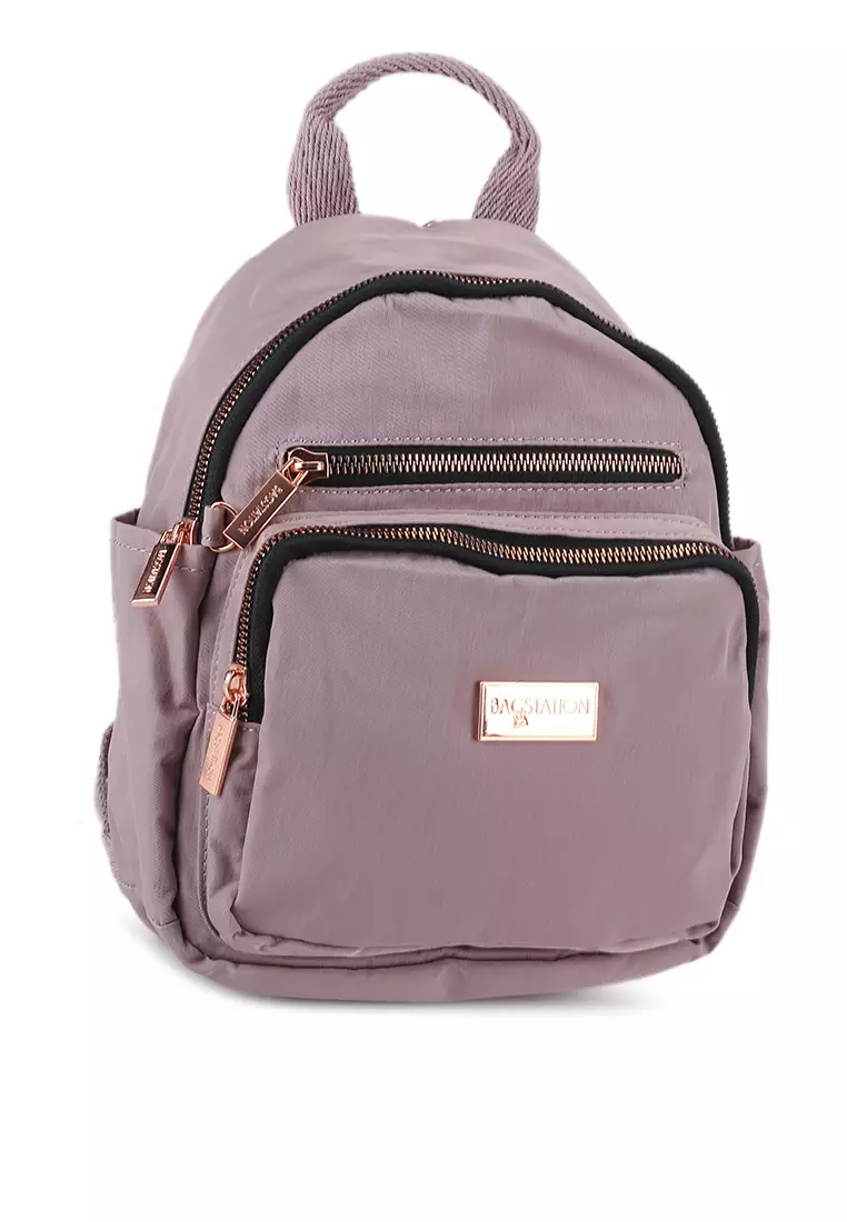 Rose Gold Series Crinkle Nylon Small Backpack