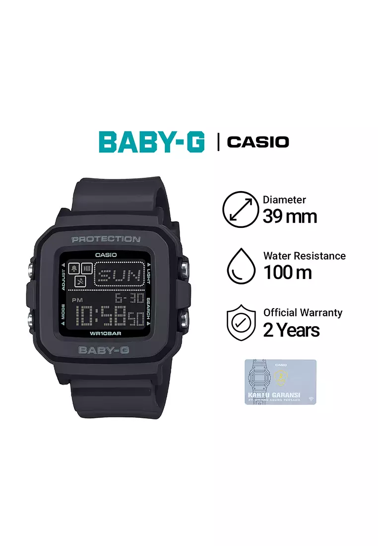 Casio Baby-G Jam Tangan Digital Wanita - Black - Resin Strap - BGD-10-1D