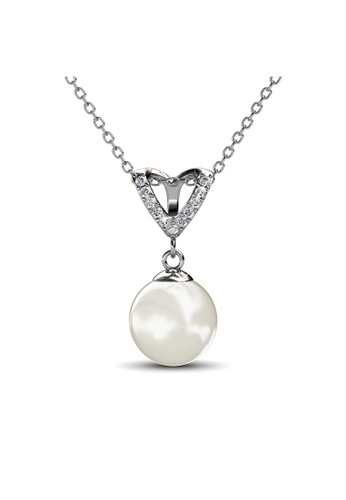 Her Jewellery silver Her Jewellery Venus Pearl Pendant with Premium Grade Crystals from Austria HE581AC0R9W4MY_1
