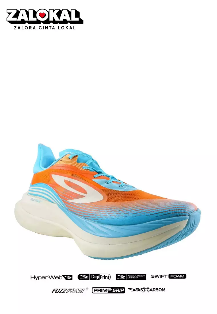 910nineten HAZE PRO sepatu lari - Orange/Putih-Gading/Biru Tosca