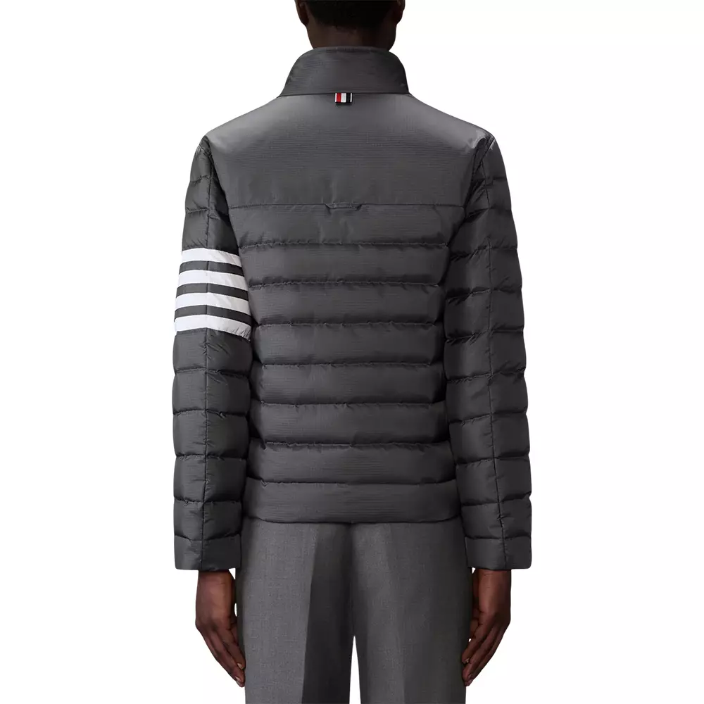 Shiny Ripstop Lightweight Down Filled 4-Bar Jacket Dark Grey