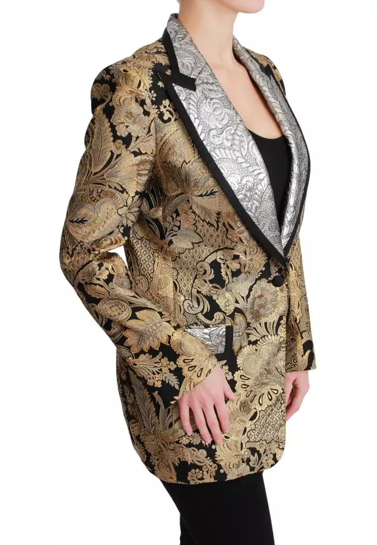 Buy Dolce Gabbana Dolce Gabbana Black Gold Jacquard Blazer