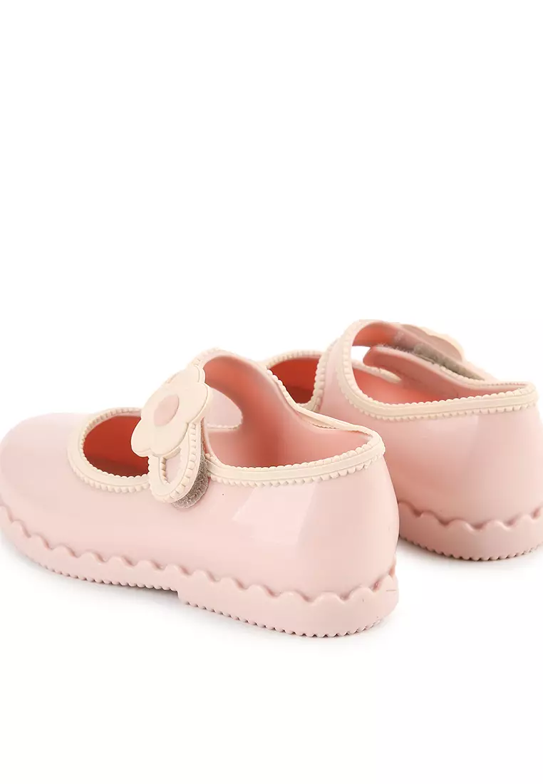 Mini Melissa Girls Soft Petals Ballerinas in Black