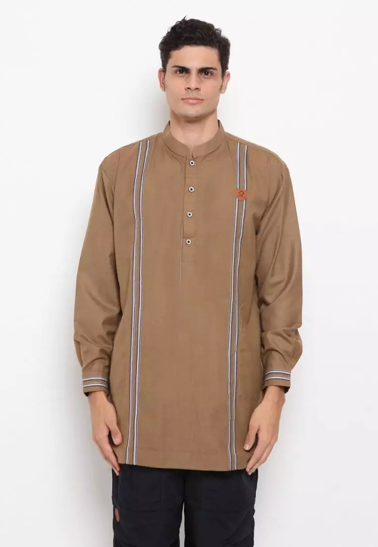Zayidan Baju Koko Gamis Muslim Pria Wahab - Khaki