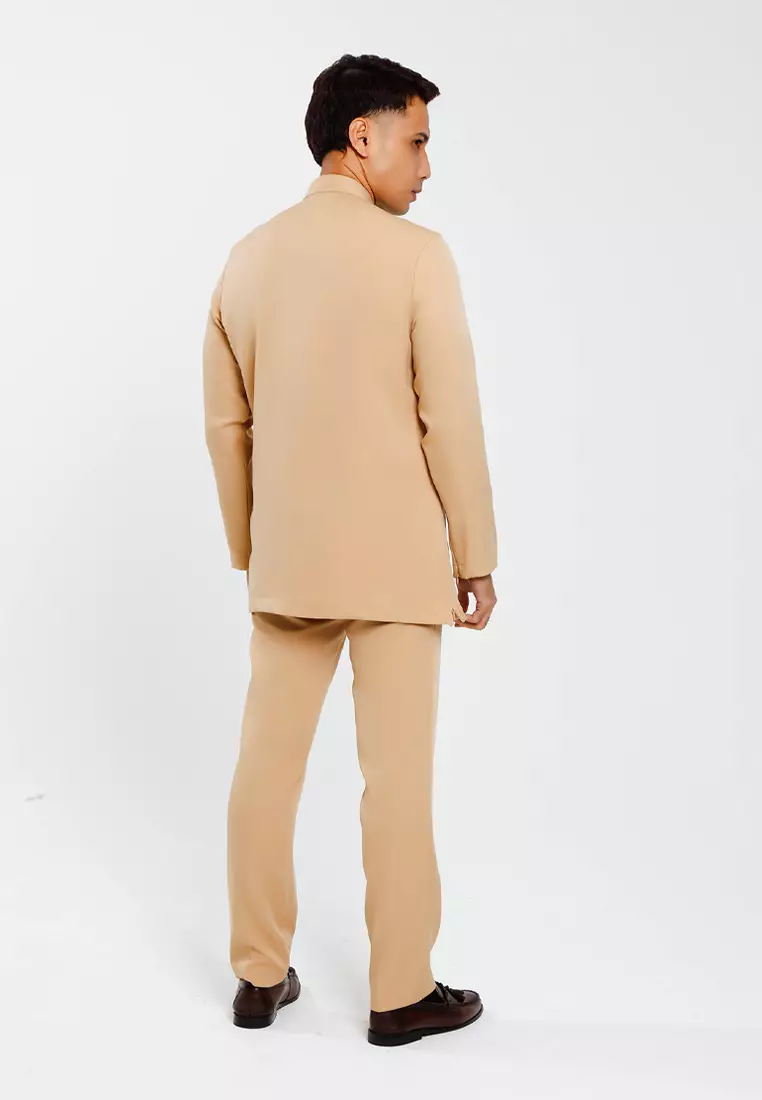 Forest x Hatta Dolmat Baju Melayu Cekak Musang Regular Fit - BM23766-13Khaki