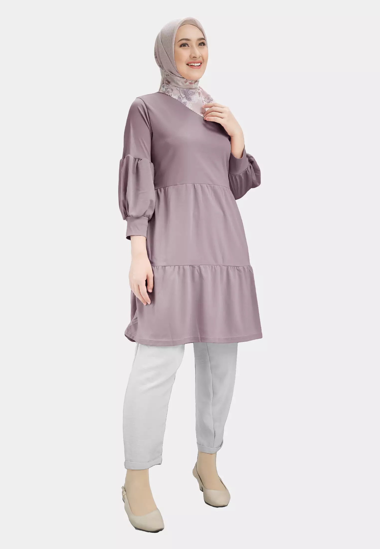 Prisia Tunik | Atasan Wanita | Blouse Tunic | Baju Wanita Lengan Panjang - Nirvana Purple