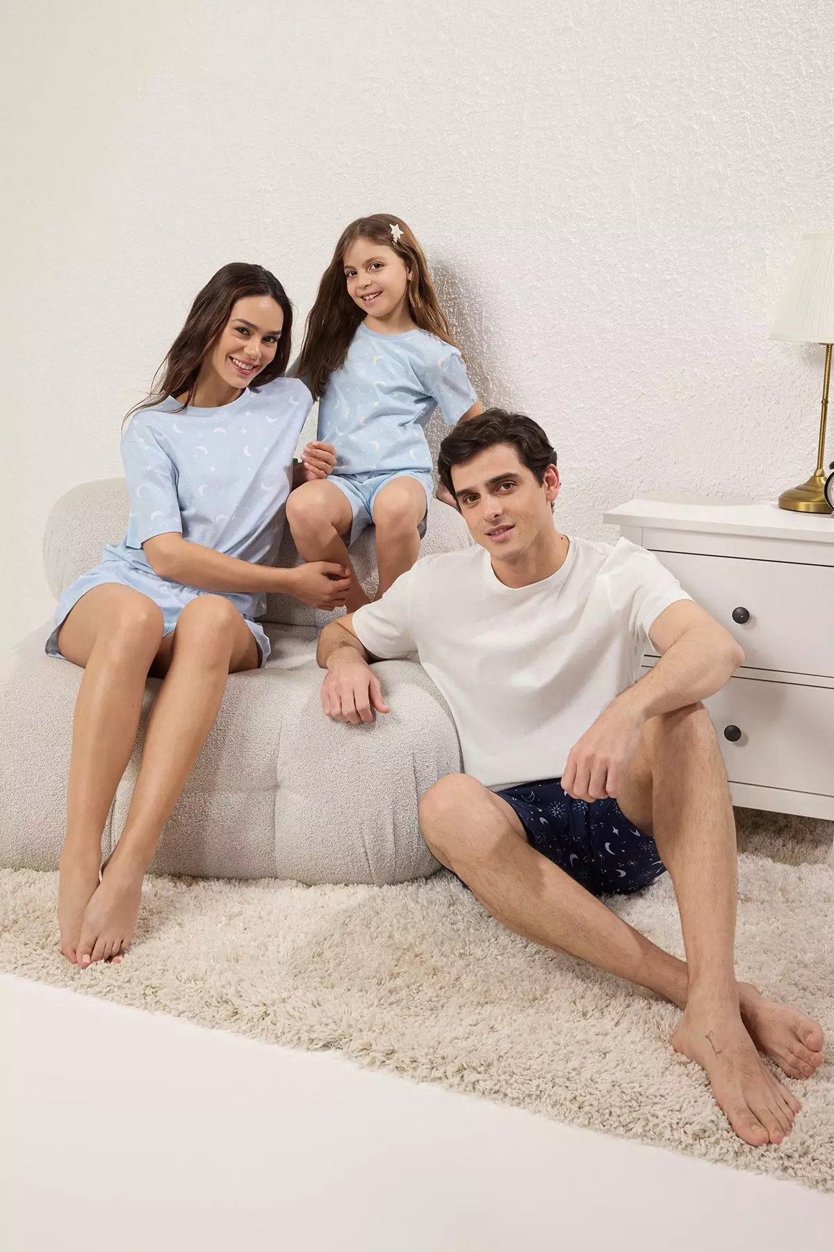 Buy Trendyol Navy Blue Family Regular Fit Galaxy Printed Knitted