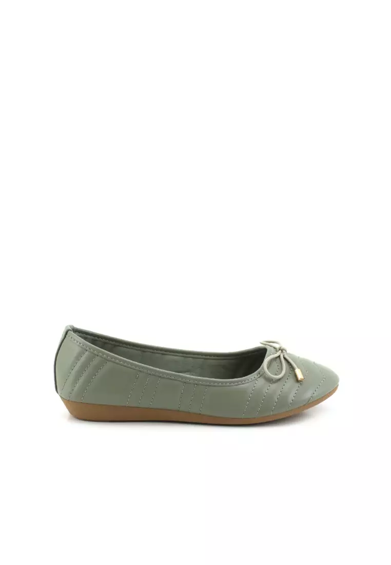 Buy Bata [Online Exclusive] BATA Women Green Ballerina Flats - 5807040 ...