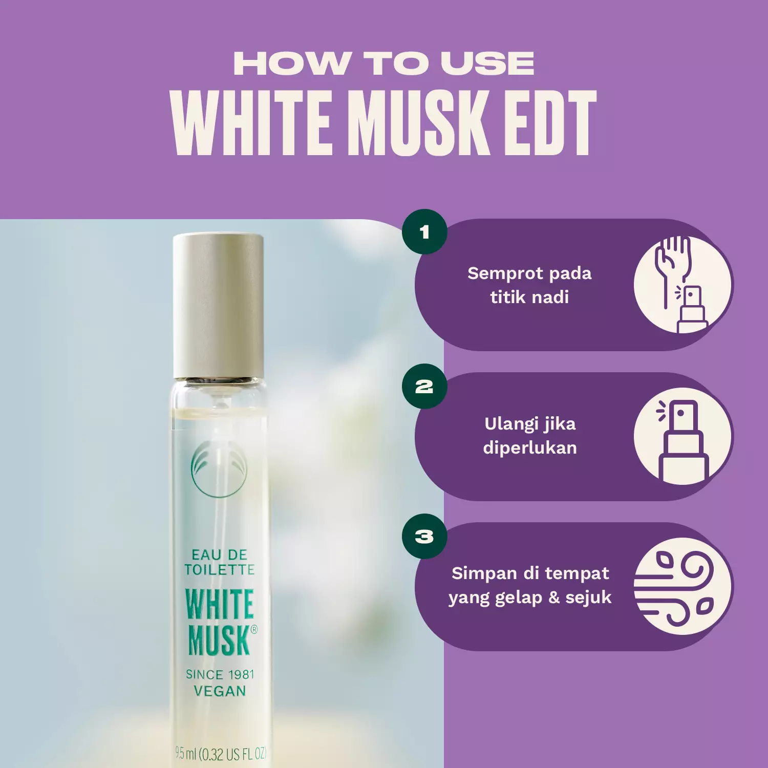 White Musk Eau De Toilette Parfum EDT 9.5ml