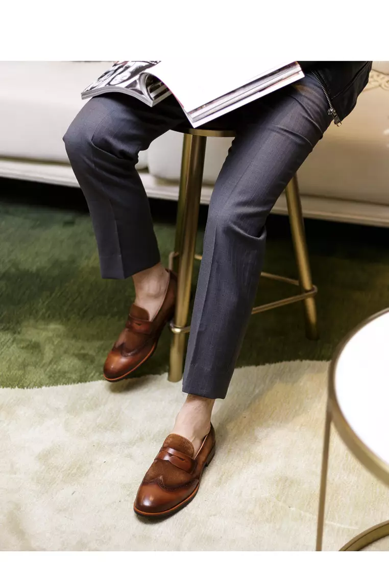 Malmesbury復古真皮布洛克鞋BL05-58