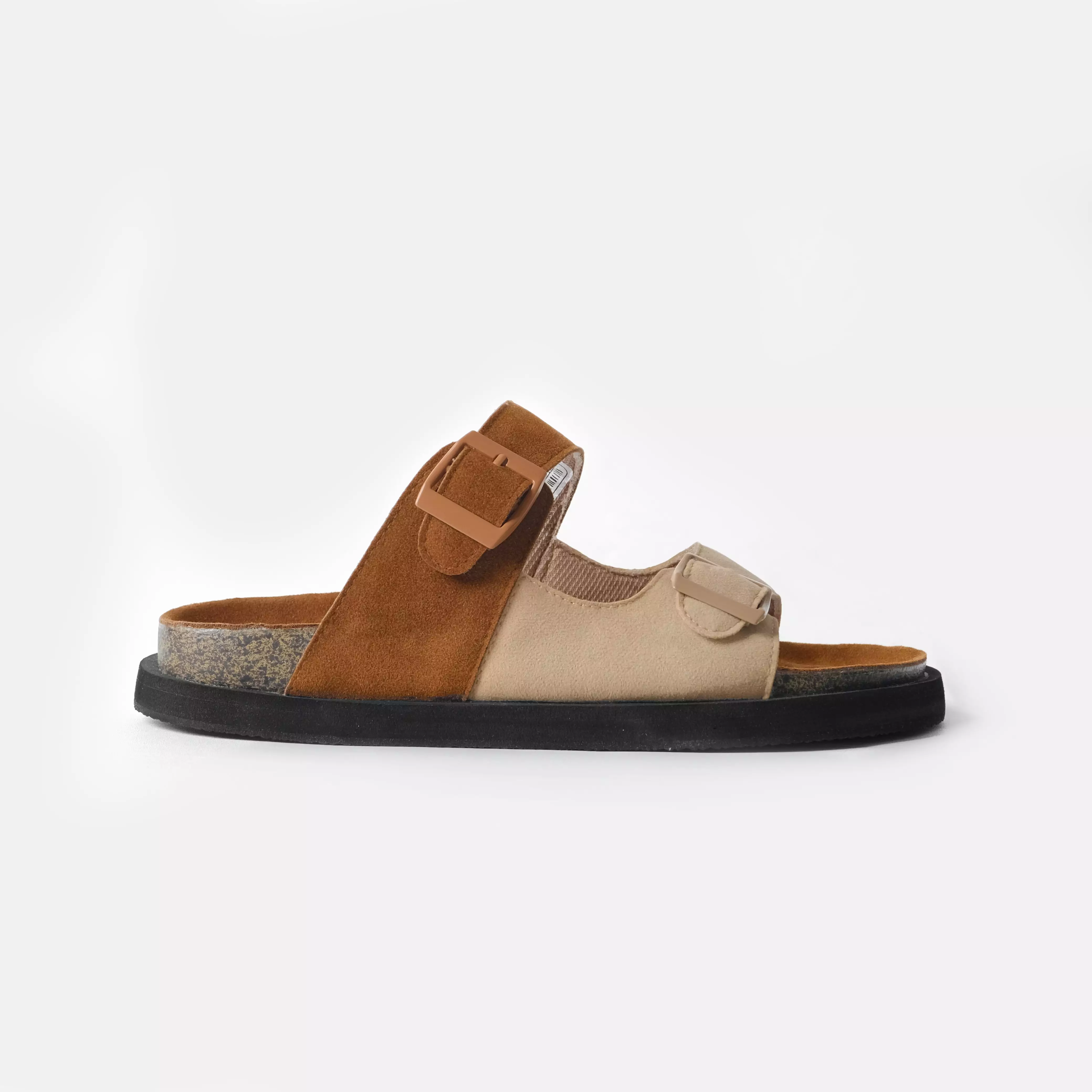 Pamole - Sandal Wanita Kekinian Sendal Wanita Sandal Flat Wanita - Izara Series - Coklat Cream