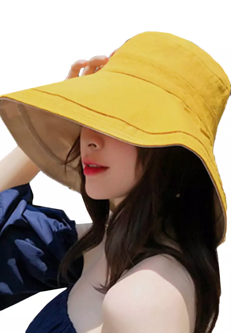 Foldable Large Brim Double-Sided Fisherman Caps A22062402YE