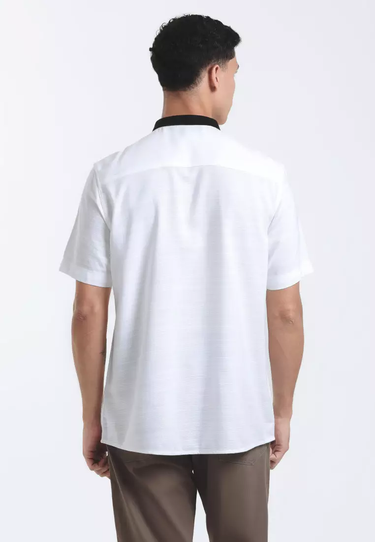Emba Denim - Arsalan Kemeja Koko Pria Lengan Pendek Regular White