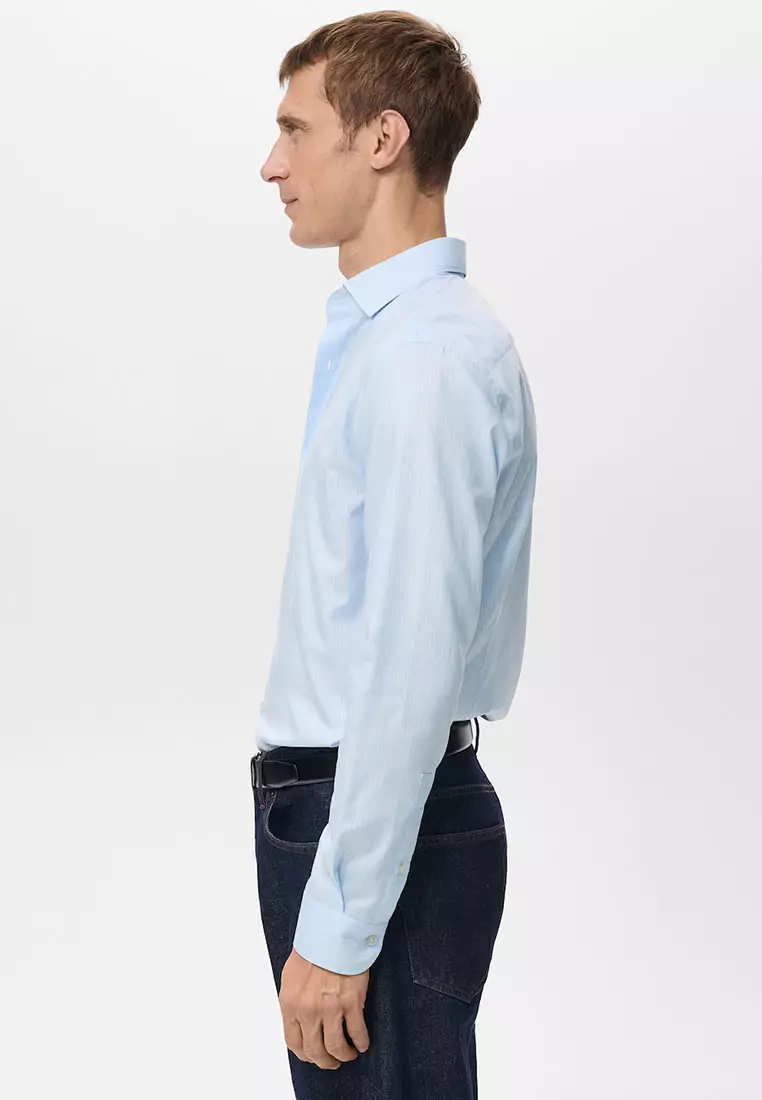 100% Cotton Slim-Fit Striped Shirt
