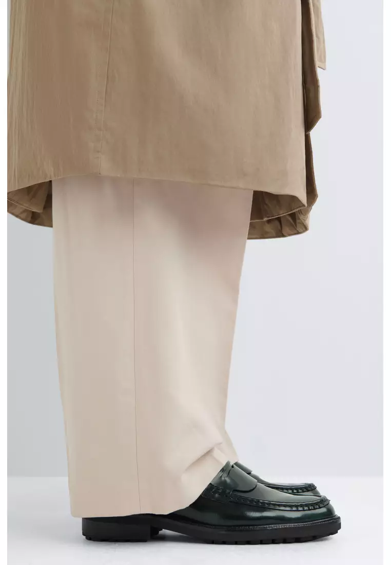 RUBBED-LEATHER LOAFERS