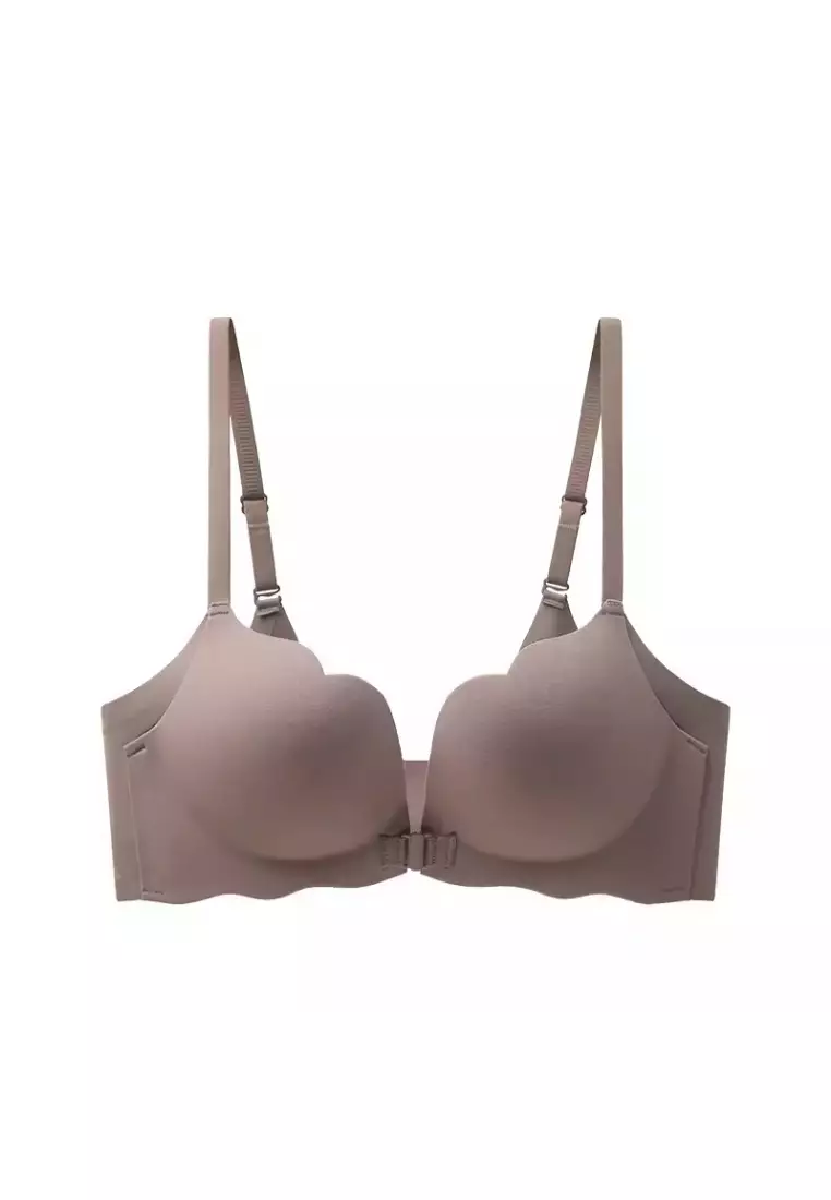 Premium Miley Double Push Up Bra in Brown