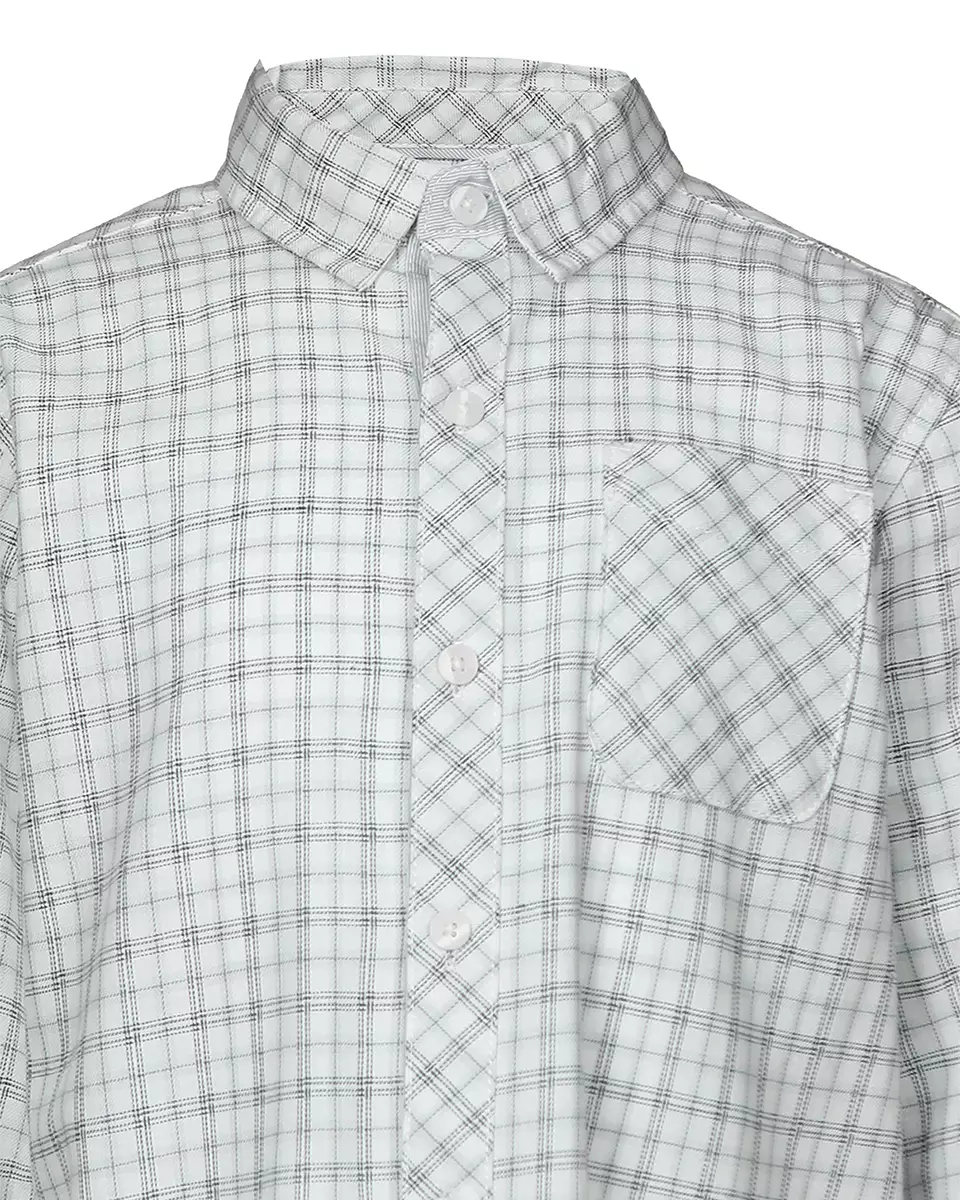 Pito Dito Boy Graziano Kemeja Panjang Anak Putih Motif Kotak - Size 4