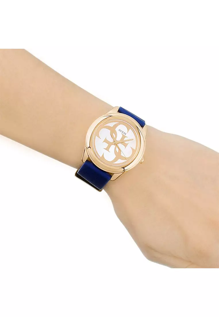 Guess W0911L6 - Jam Tangan Wanita - Rosegold - Blue Rubber Strap