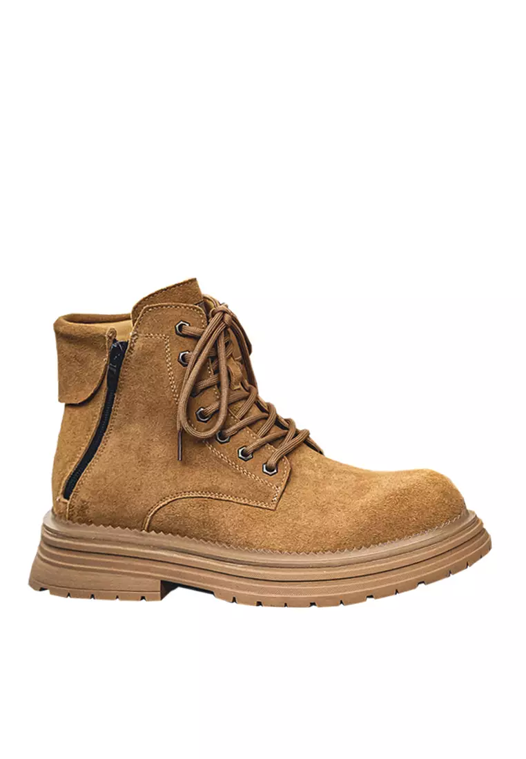 Discount on Twenty Eight Shoes  shoes - SKU: VANSA Vintage Cow Suede Thick-soled Martin Boots VSM-B-8158