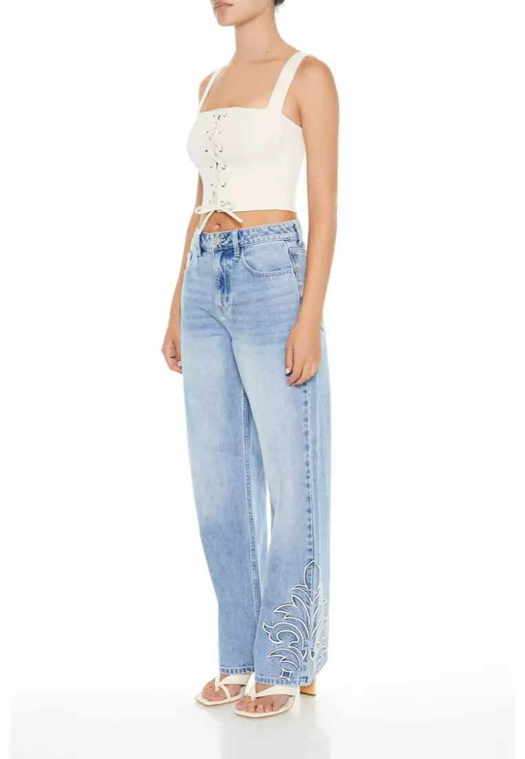 Forever 21 Bell Bottoms Jeans Lace Bell Bottoms Forever 21 EUC