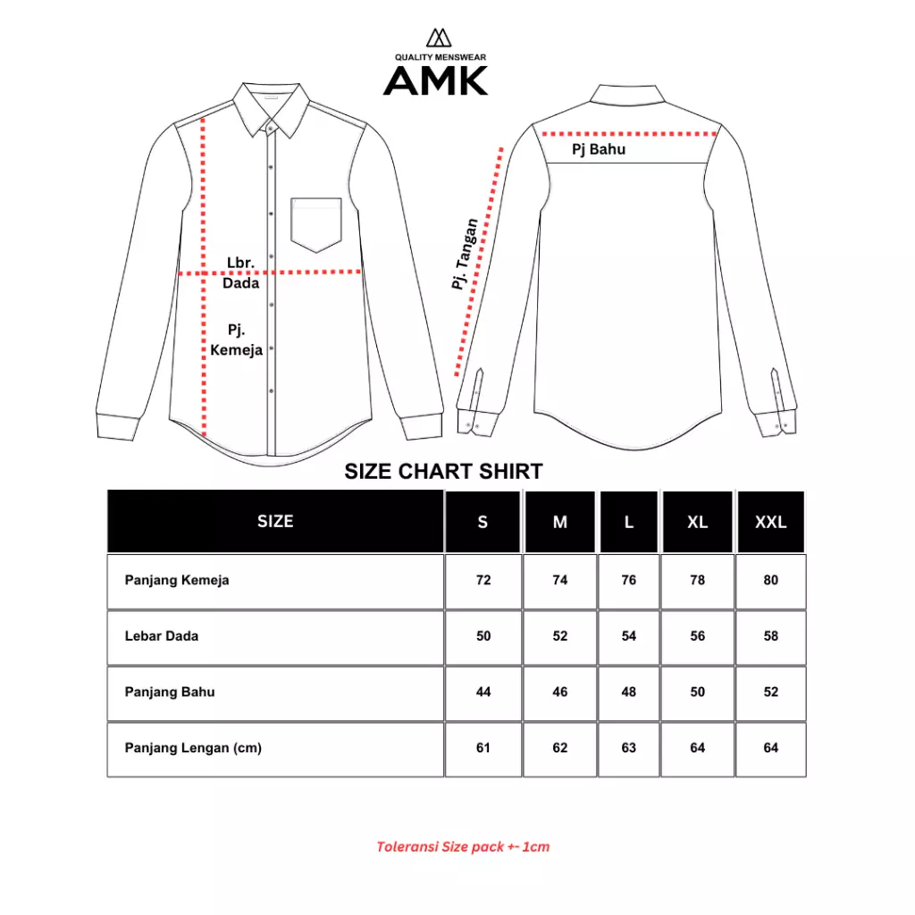 AMK Kemeja Pria Lengan Panjang SHS Igor L/S Maroon