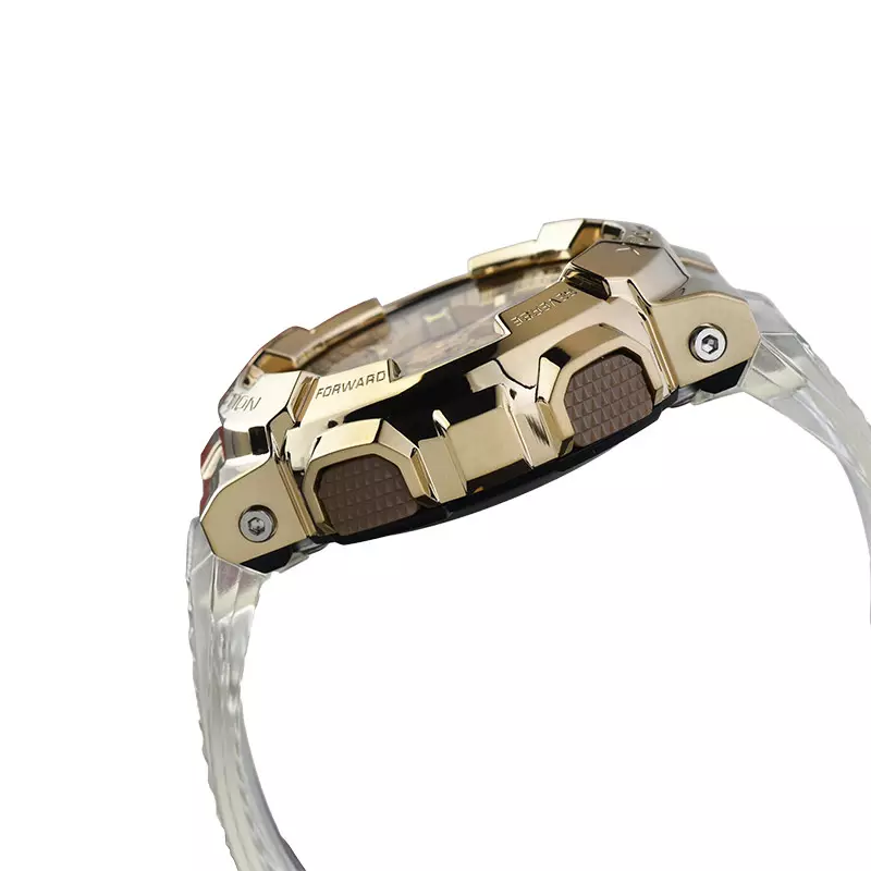Jam Tangan Pria Casio G-Shock GM-110SG-9ADR Gold Ingot Collection Metal Covered Digital Analog Dial Clear Resin Band