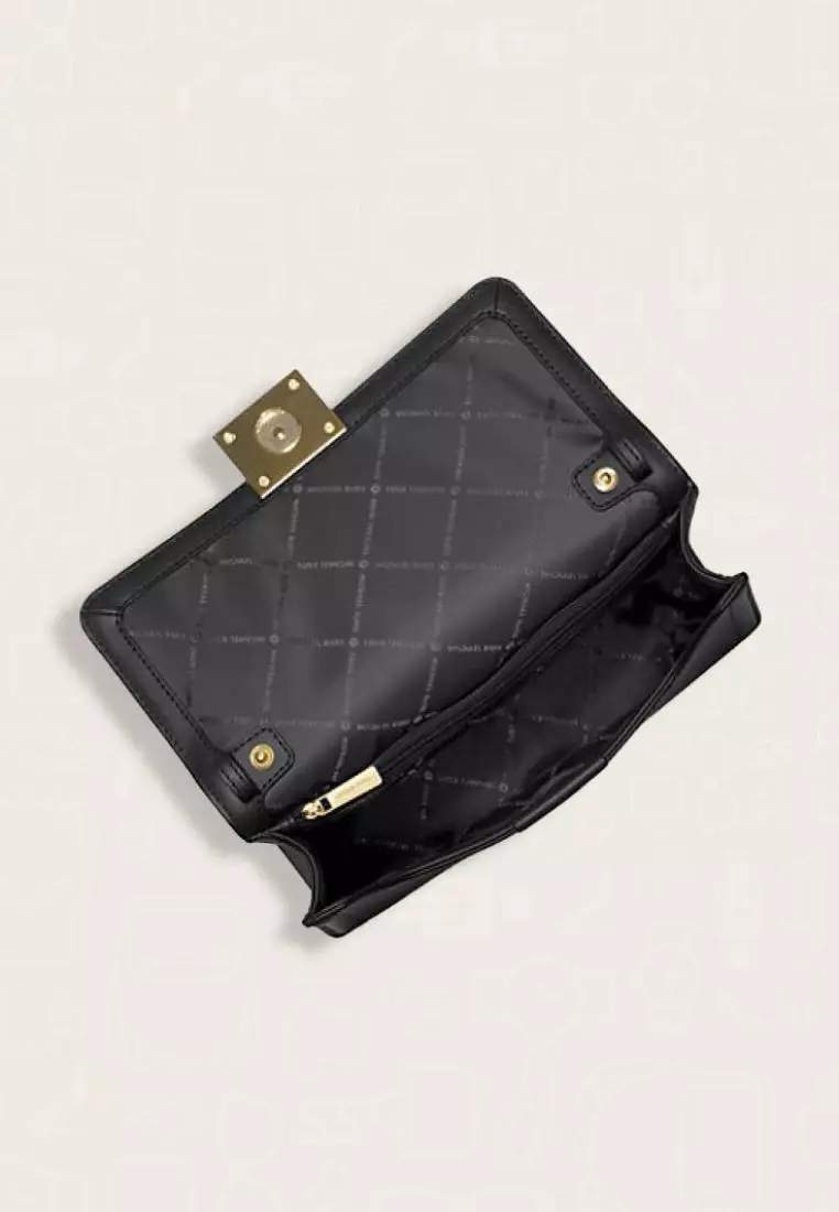 Michael Kors Sonia Medium Leather Shoulder Bag Black