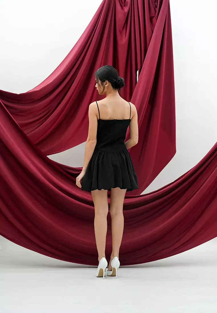Balloon Mini Dress in Black