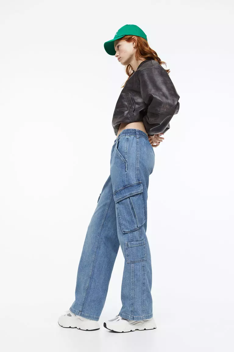 Straight Low Cargo Jeans