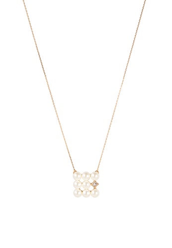 Grossé gold Grossé Pearly Play: gold plating, faux pearl, rhinestone pendant necklace GA21117 5D846AC8A2662EGS_1