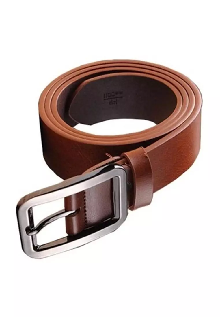 Nuby Tali Ikat Pinggang Pria Wanita Style Jepang Needle Buckle Material Leather Kulit ORIGINAL - Brown