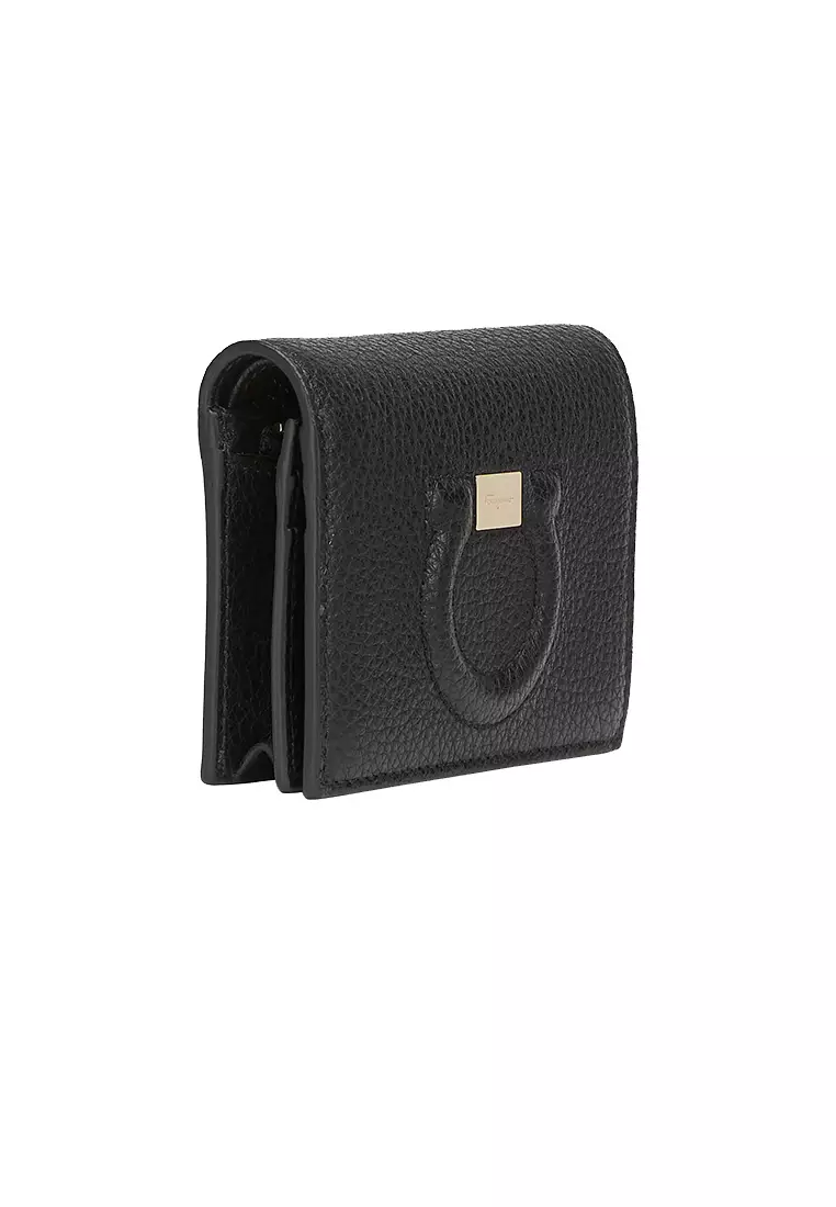 Salvatore ferragamo gancini city medium leather wristlet clearance