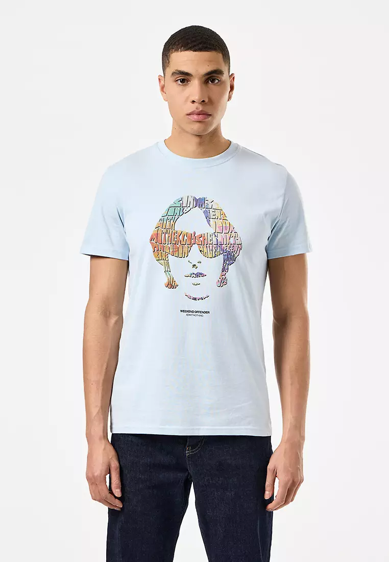 MENS OCEAN WAVE KINKY AFRO GRAPHIC TEE