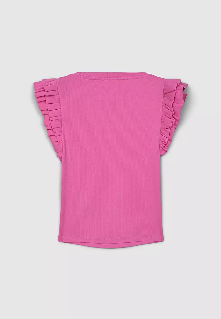 Woman Ruffled Sleeves T-Shirt