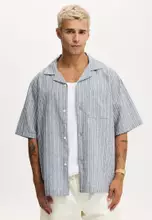 Navy Textured Stripe