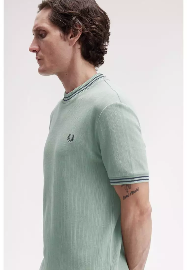 Fred Perry M8679 Ribbed Jersey T-Shirt (Bayleaf)