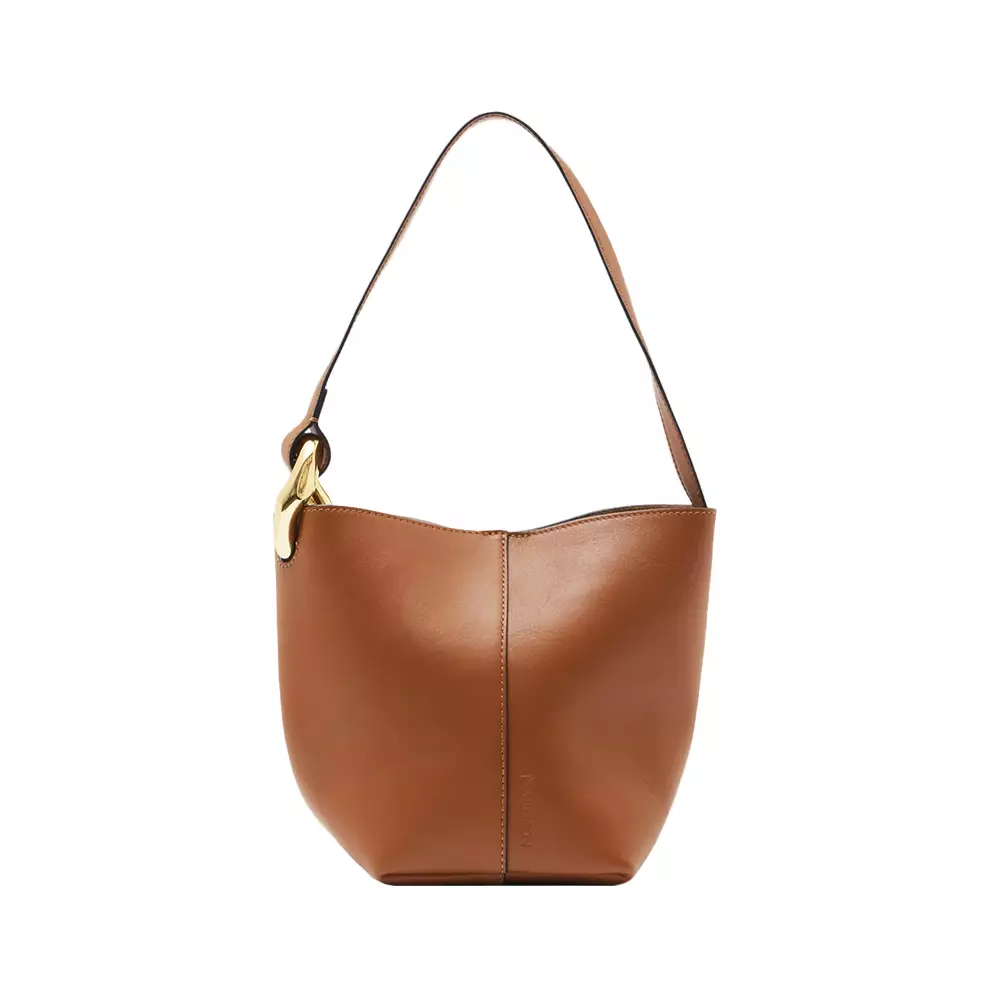 [5.5UPER DEALS] Corner Small Bucket Bag Tan