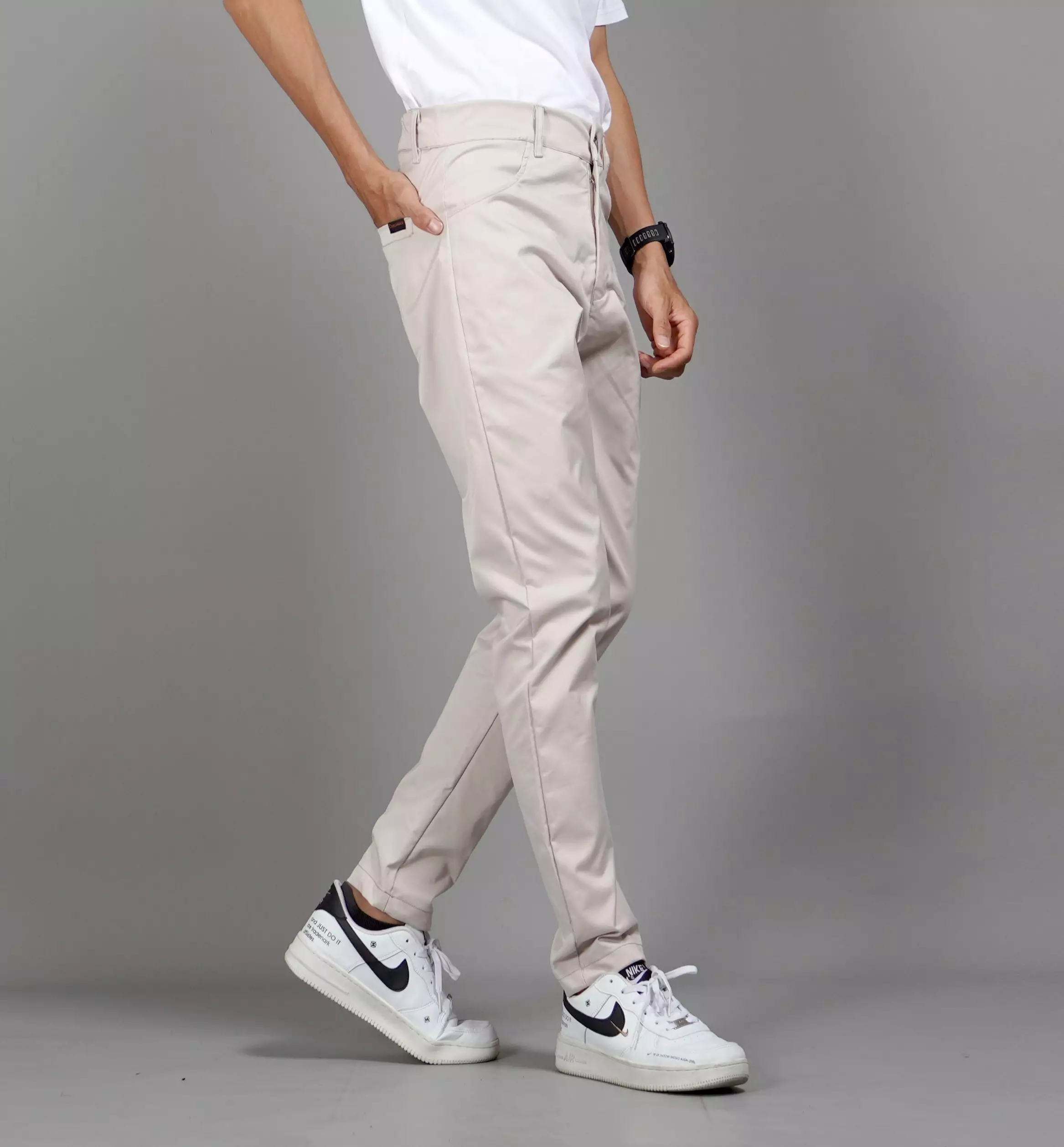  JEFAN Celana Chino Celana Casual Pria Chinos Pants - KREM