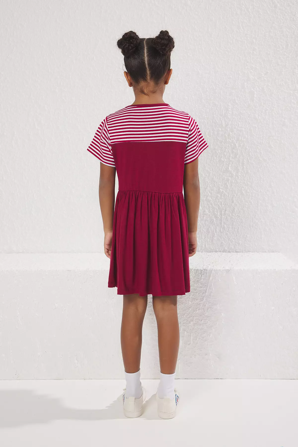 Striped Short Sleeve Mini Knit Dress