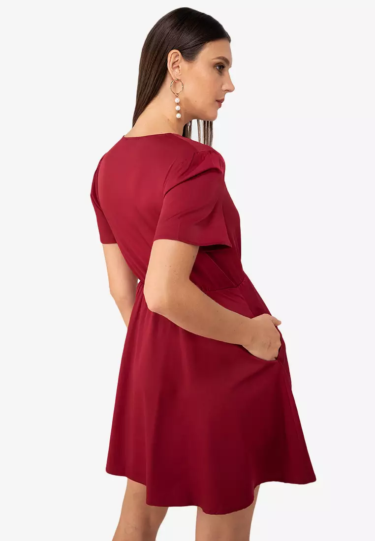 Zalora cheap maroon dress