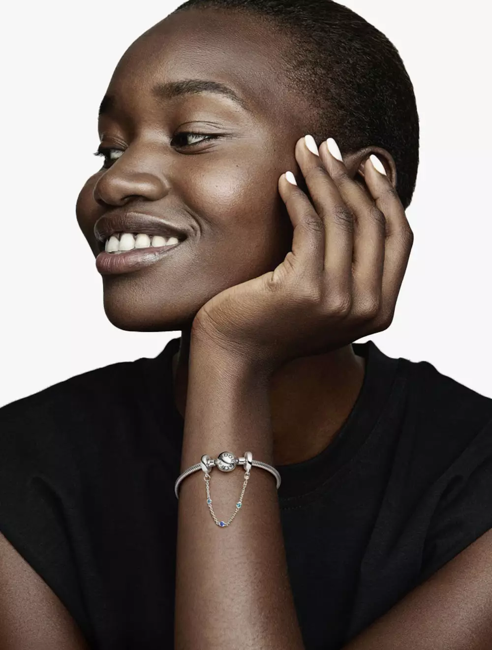 Sterling silver safety chain with stella
