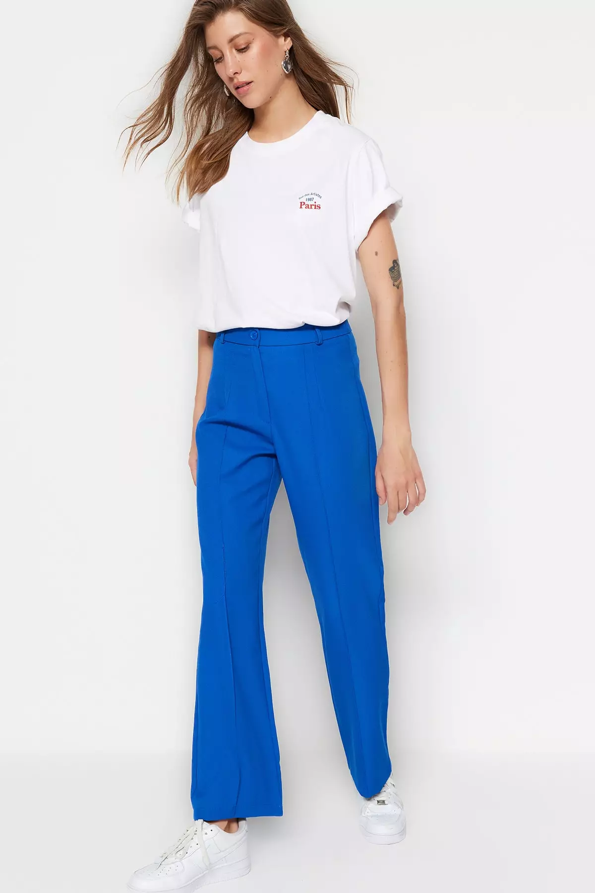 High Waist Straight Cut Trousers