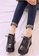 Crystal Korea Fashion 黑色 韓國制流行厚底繫帶休閒鞋 01B66SHFE10517GS_5